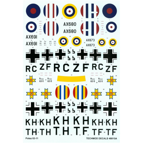 Techmod 48815 1/48 Decal For Potez 63-11 Accessories For Aircraft