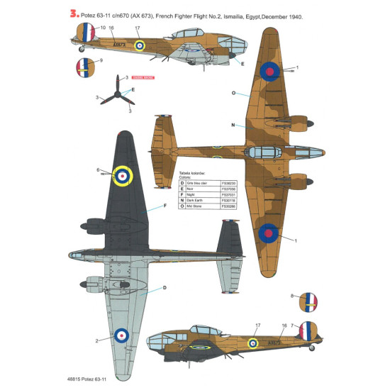 Techmod 48815 1/48 Decal For Potez 63-11 Accessories For Aircraft