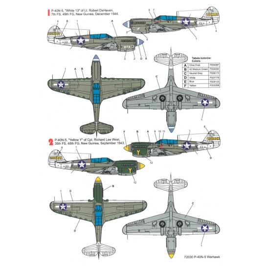 Techmod 72030 1/72 Decal For P-40n-5 Warhawk Accessories For Aircraft