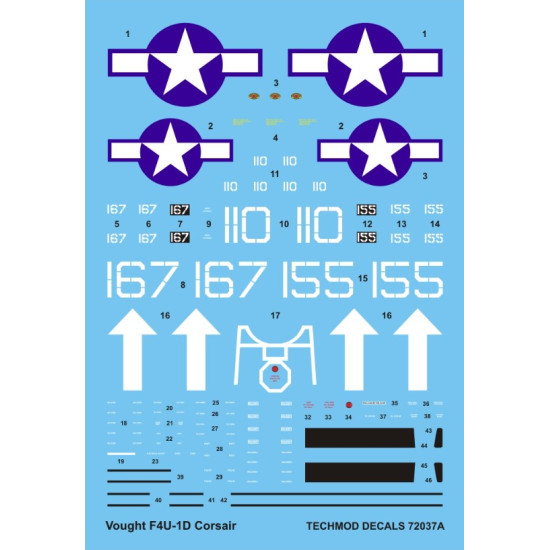 Techmod 72037 1/72 Decal For Corsair F4u-1d Accessories For Aircraft