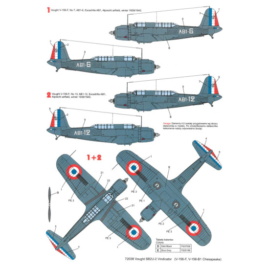 Techmod 72038 1/72 Decal For Vindicator Sb2-u Accessories For Aircraft