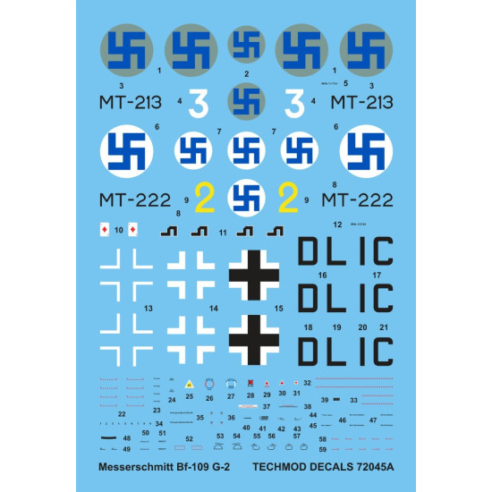 Techmod 72045 1/72 Decal For Messerschmitt Bf-109g-2 Accessories For Aircraft