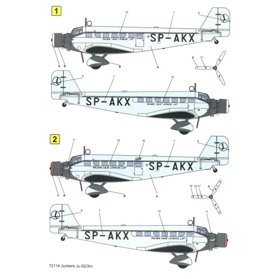 Techmod 72114 1/72 Decal For Junkers Ju-52 Pll Lot Accessories For Aircraft