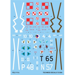 Techmod 72120 1/72 Decal For Pzl P-11c Accessories For Aircraft