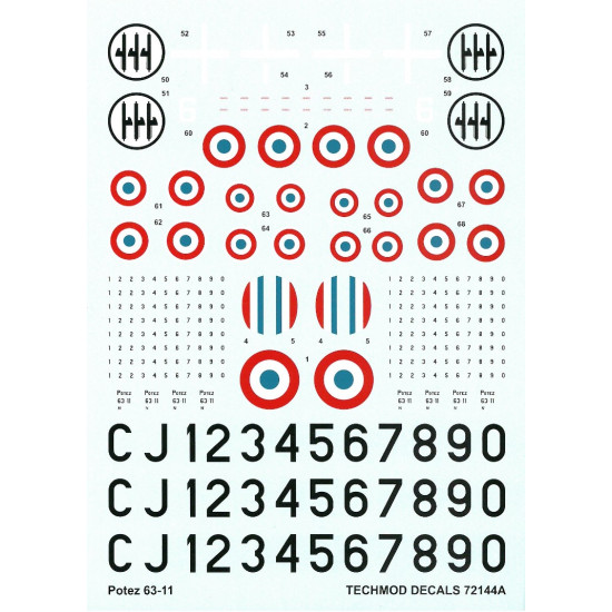 Techmod 72144 1/72 Decal For Potez 63-11 Accessories For Aircraft