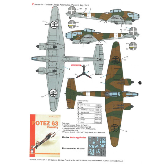 Techmod 72144 1/72 Decal For Potez 63-11 Accessories For Aircraft