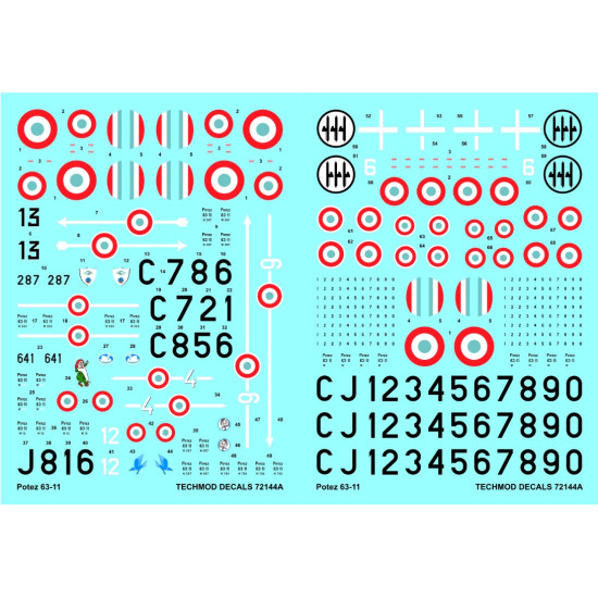 Techmod 72144 1/72 Decal For Potez 63-11 Accessories For Aircraft