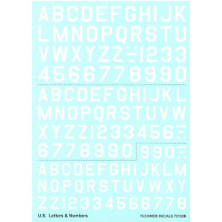Techmod 72152 1/72 Decal U.s. Letters And Numbers White Accessories For Aircraft