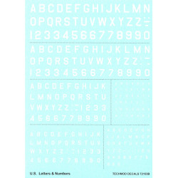 Techmod 72153 1/72 Decal U.s. Letters And Numbers White Accessories For Aircraft