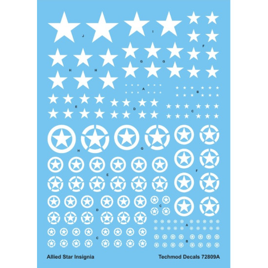 Techmod 72809 1/72 Decal For Allien Stars White Accessories For Model Kit