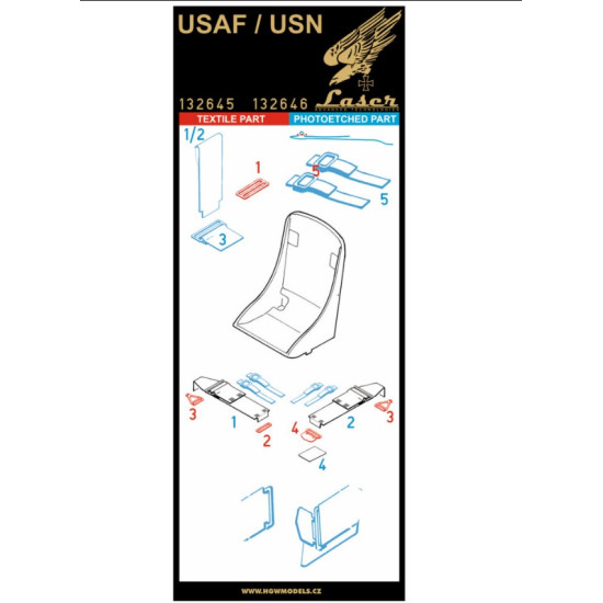 Hgw 132646 1/32 Seatbelts For Usaf / Usn Early Green Accessories For Aircraft