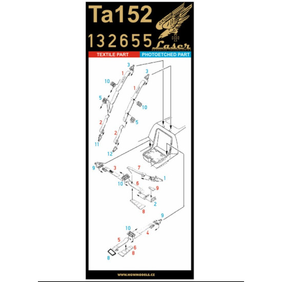 Hgw 132655 1/32 Seatbelts For Ta152 Accessories For Aircraft