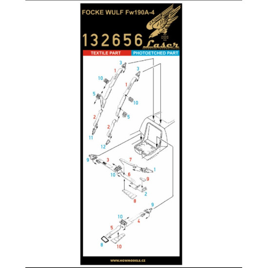 Hgw 132656 1/32 Seatbelts For Fw190a-4 Accessories For Aircraft