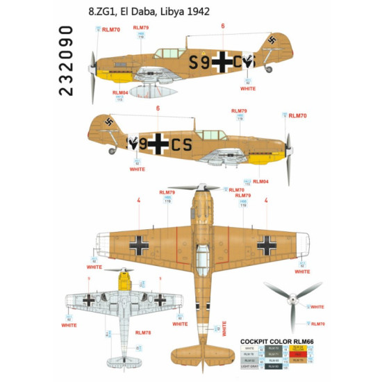 Hgw 232089 1/32 Decal For Bf109e-7 S9 And Fs Accessories For Aircraft