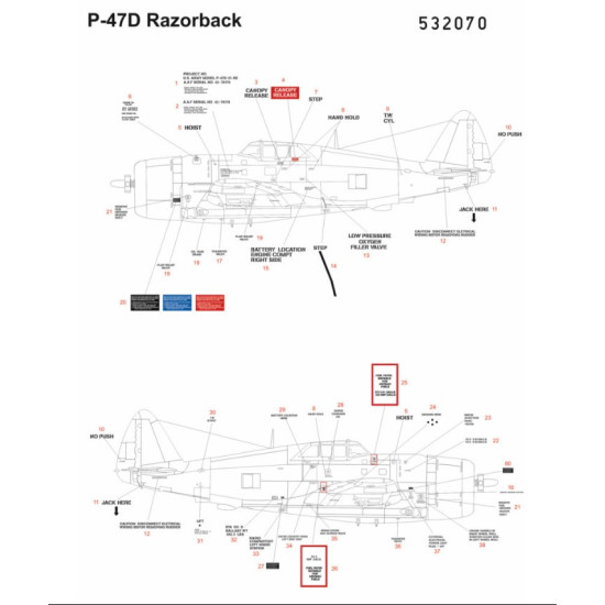 Hgw 532070 1/32 Decal For P-47d Razorback Accessories For Aircraft