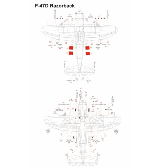 Hgw 532070 1/32 Decal For P-47d Razorback Accessories For Aircraft