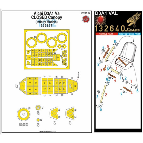 Hgw 132846 1/32 Seatbelts And Mask For D3a1 Val Closed Canopy Basic Line For Infinity Models