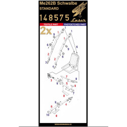 Hgw 148575 1/48 Seatbelts For Me262b Schwalbe Standard Accessories For Aircraft