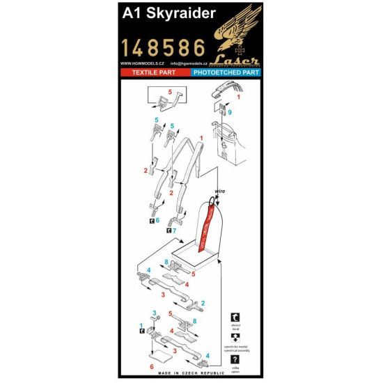 Hgw 148586 1/48 Seatbelts For A1 Skyraider Accessories For Aircraft