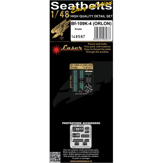 Hgw 148587 1/48 Seatbelts For Bf 109k-4 Orlon Ersatz Accessories For Aircraft
