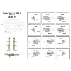 Hgw 148801 1/48 Seatbelts And Mask For Focke-wulf Fw 190d-9 Basic Line Tamiya