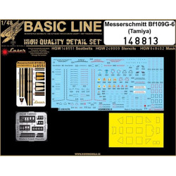 Hgw 148813 1/48 Seatbelts And Mask Messerchmidtt Bf 109g-6 Basic Line Tamiya