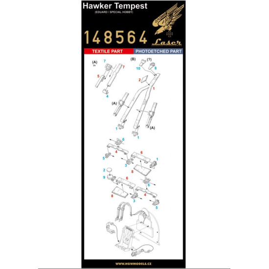 Hgw 148817 1/48 Seatbelts And Mask Hawker Tempest Basic Line Eduard Special Hobby