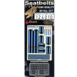 Hgw 124010 1/24 Sparco 6-point Blue Seatbelts Accessories For Speedcar
