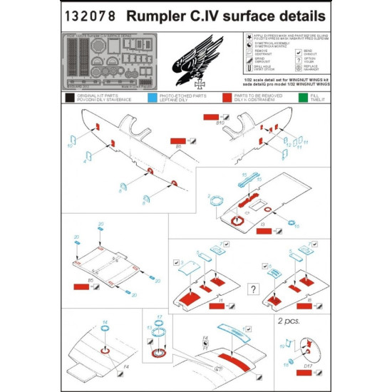 Hgw 132095 1/32 Rumpler C.iv Super Detail Set For Wingnut Wings