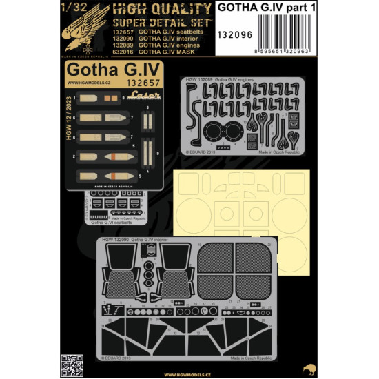 Hgw 132096 1/32 Gotha G.iv Super Detail Set For Wingnut Wings