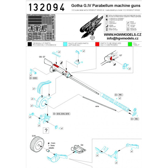 Hgw 132096 1/32 Gotha G.iv Super Detail Set For Wingnut Wings