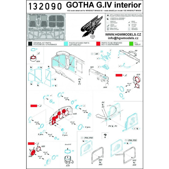 Hgw 132096 1/32 Gotha G.iv Super Detail Set For Wingnut Wings