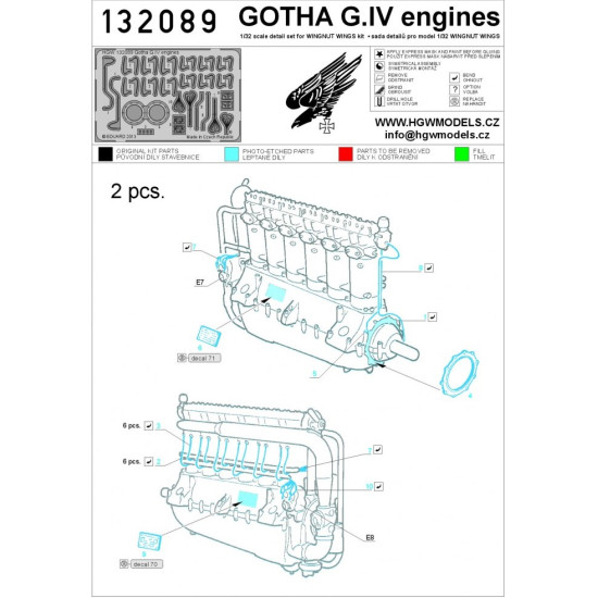 Hgw 132096 1/32 Gotha G.iv Super Detail Set For Wingnut Wings