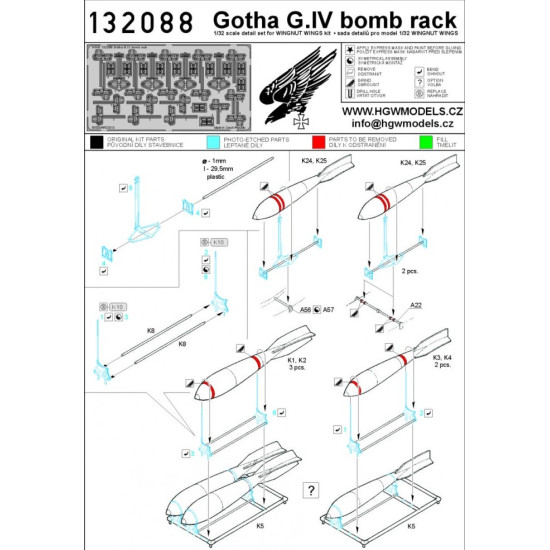 Hgw 132096 1/32 Gotha G.iv Super Detail Set For Wingnut Wings