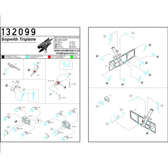 Hgw 132099 1/32 Sopwith Triplane Set Photo-etched Set For Wingnut Wings