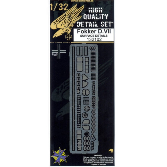 Hgw 132102 1/32 Fokker D.vii Set Photo-etched Set For Wingnut Wings Hgw 132102 1/32 Fokker D.vii Set Photo-etched Set For Wingnut Wings