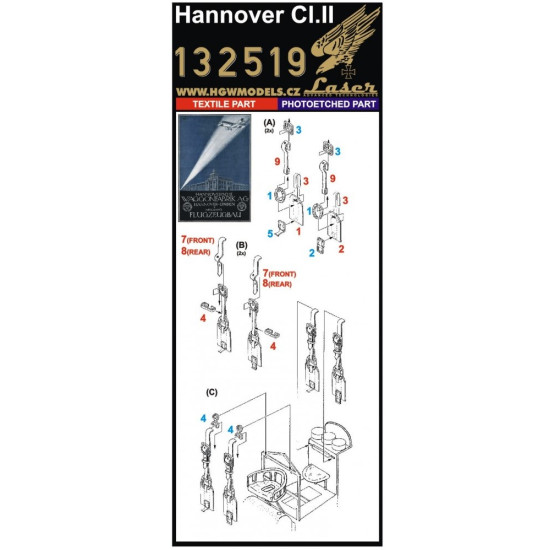 Hgw 132111 1/32 Hannover Cl.ii Photo-etched Set For Wingnut Wings