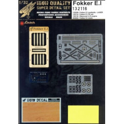 Hgw 132116 1/32 Fokker E.i Super Detail Set Seatbelts, Pe, Engine, Masks For Wingnut Wings