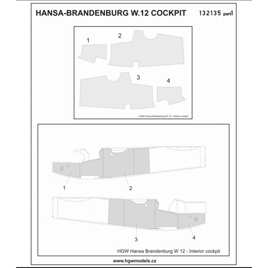 Hgw 132135 1/32 Hansa-brandenburg W.12 Photo-etched Parts For Wingnut Wings