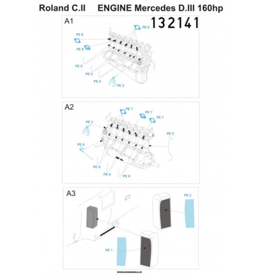 Hgw 132141 1/32 Roland C.ii Mercedes D.iii 160hp Engine Photo-etched Parts For Wingnut Wings Hgw 132141 1/32 Roland C.ii Mercedes D.iii 160hp Engine Photo-etched Parts For Wingnut Wings