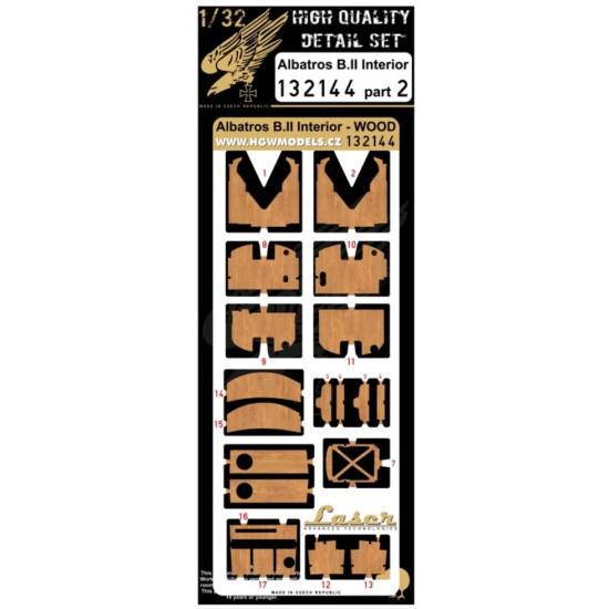 Hgw 132144 1/32 Albatros B.ii Interior Set Photo-etched Parts For Wingnut Wings