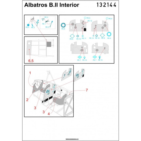 Hgw 132144 1/32 Albatros B.ii Interior Set Photo-etched Parts For Wingnut Wings