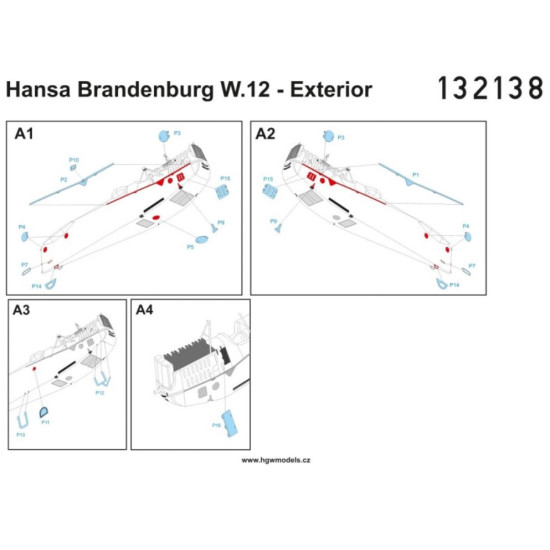 Hgw 132149 1/32 Hansa-brandenburg. W.12 Super Detail Set For Wingnut Wings