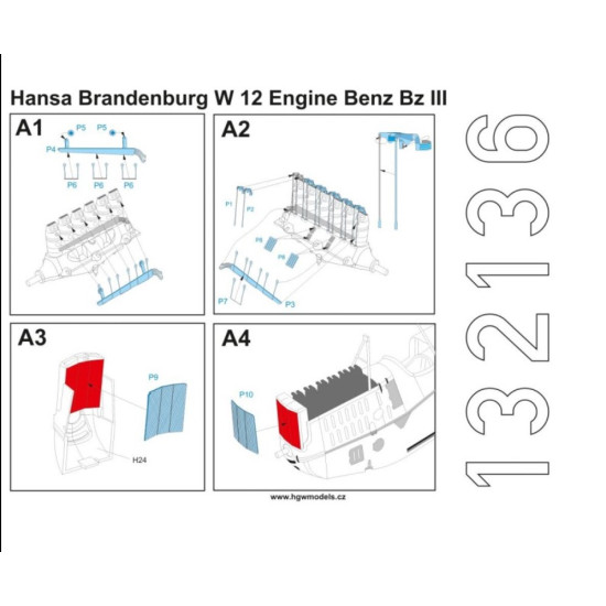 Hgw 132149 1/32 Hansa-brandenburg. W.12 Super Detail Set For Wingnut Wings