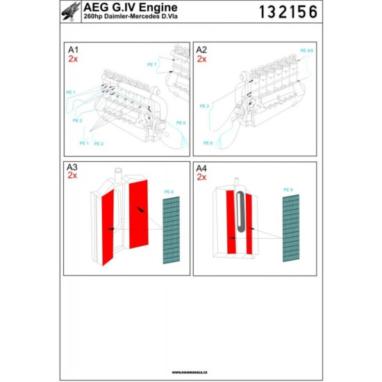 Hgw 132156 1/32 Aeg G.iv Engine Photo-etched Parts For Wingnut Wings