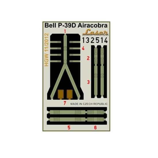 Hgw 132514 1/32 Bell P-39d Airacobra Seat Belts For Revell / Special Hobby