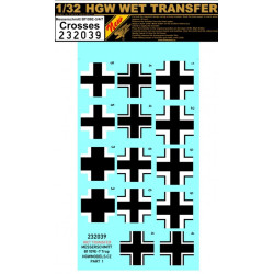 Hgw 232039 1/32 Decal For Bf109 E-3/4/7 Crosses Accessories For Aircraft