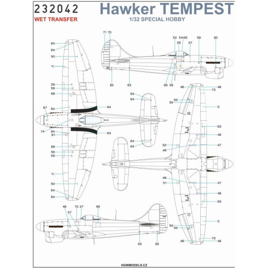 Hgw 232042 1/32 Decal For Hawker Tempest Mk.ii / Mk.v Accessories For Aircraft