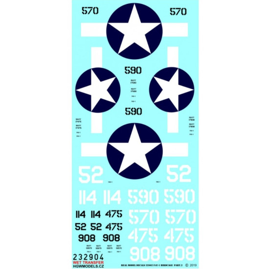 Hgw 232904 1/32 Decal For F4u-1 Birdcage Wet Transfer Accessories For Aircraft