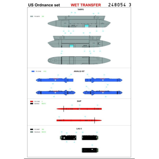 Hgw 248054 1/48 Decal For Us Ordnance Set Wet Transfer Accessories For Aircraft